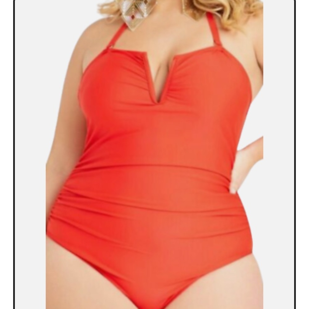 Nicole Miller Red One Piece Swimsuit